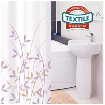 Perdea baie din material textil (MODEL MASLIN) Immanuel OLIVE-TATKRAFT 18020/r