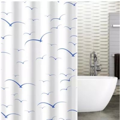 Perdea baie din material textil model pescarusi 14688/r