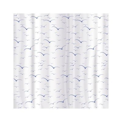 Perdea baie din material textil model pescarusi 14688/r