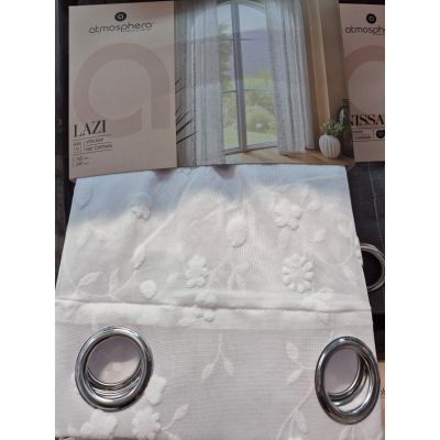 Perdea Lazi 140 x 240 cm model floral alb 209011 A