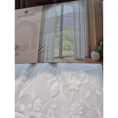 Perdea Lazi 140 x 240 cm model floral alb 209011 A