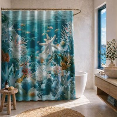 Perdea poliester 1 BUC Jack Beach/ocean/drop/fantasy/pine