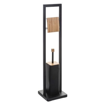 Perie si suport hartie de toaleta Natureo negru 160926B