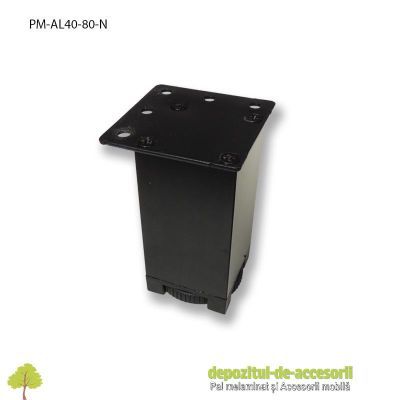 Picior reglabil din aluminiu 40x40x80mm cromat satinat 46906