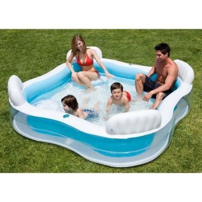 Piscina Gonflabila Intex Swim Center cu 4 Scaune cu Spatar, Family Lounge, 229 x 229 x 66 cm