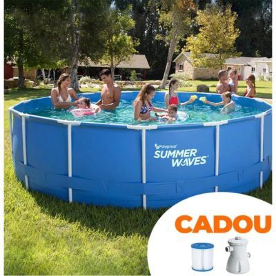 Piscina rotunda cu cadru metalic Summer Waves 457x122cm