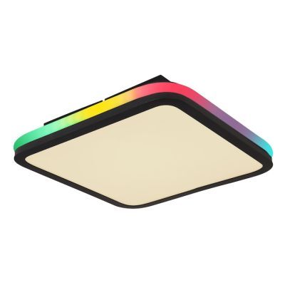 Plafoniera LED + LED RGB Jaxxi 41391-40, 40W+5W,230V 2000 lm, lumina calda / neutra / rece / RGB, dimabil, cu telecomanda, alb + negru, modern 355x355x70mm
