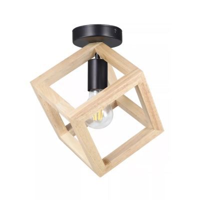 Plafoniera RHOMBUS PL1, IP20, 220-240V, E27, negru, natur, metal, plastic KL101050 Plafoniera RHOMBUS PL1, IP20, 220-240V, E27, negru, natur, metal, plastic KL101050