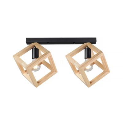 Plafoniera RHOMBUS PL2, IP20, 220-240V, E27, negru, natur, metal, plastic KL100051 Plafoniera RHOMBUS PL2, IP20, 220-240V, E27, negru, natur, metal, plastic KL100051