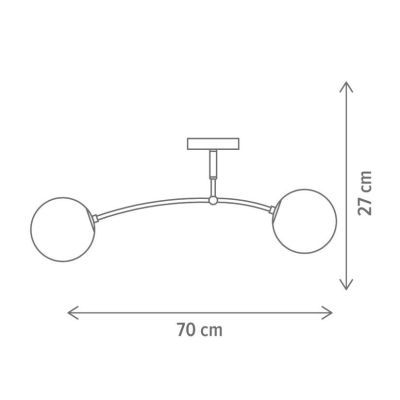Plafoniera SEFORA PL2 W, IP20, 220-240V, E27, alb, metal KL100063