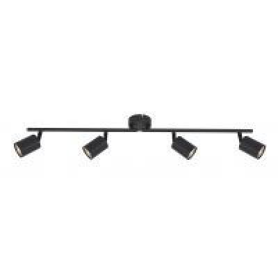 Plafoniera SPIKE 4-B, IP20, 220-240V, GU10, H 15,5 x L 79 x W 8 cm, negru, metal KL164001