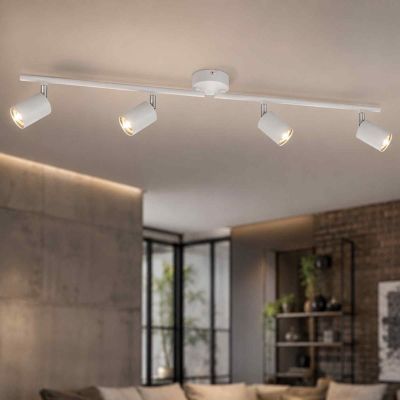 Plafoniera SPIKE 4-W, IP20, 220-240V, GU10, H 15,5 x L 79 x W 8 cm, alb, metal KL164002