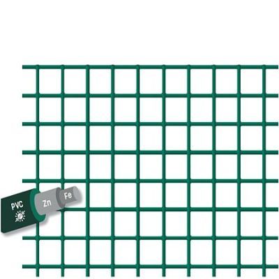 Plasa sudata zincata plastifiata, 1H, 10m, 1mm, P13x13