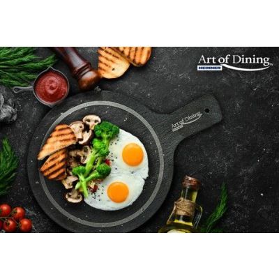 Platou ardezie rotund cu maner 28X20 cm Hr-jt-2819