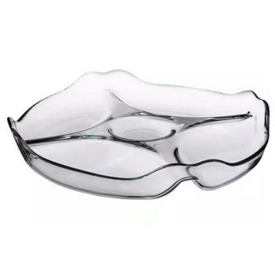 Platou sticla divizat patiserie 24cm BSR-10467