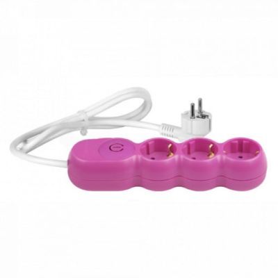 Prelungitor 3P 2m cu intrerupator roz 335911