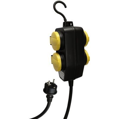 Prelungitor IP44 2+2P H07RN-F 3G1.5-5M LUNUS cu agatatoare PRE44-4P-5M