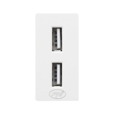 Priza dubla cu mufe usb incastrabila in rama din st PNI-UB20