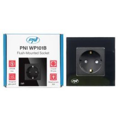Priza simpla incastrabila cu rama din sticla PNI WP101B