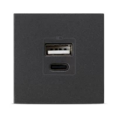 Priza USB antracit mat A+C 5v 2,4A 2m EL74869