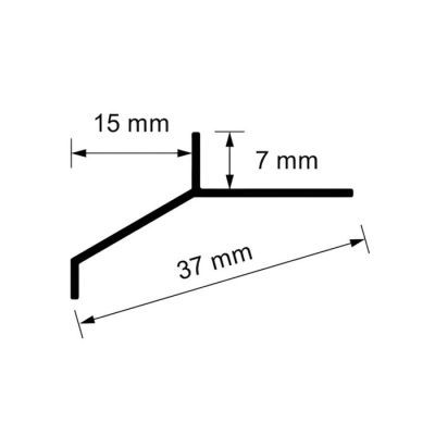 Profil al picurator gresie negru 250cm PM350008A