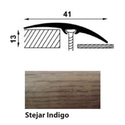 Profil al.trecere cu dif.nivel cu surub ascuns stejar indigo 41mm/180cm-pm72601b