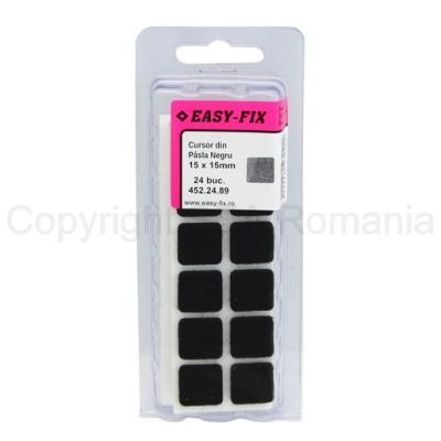 Protectie autoadeziva pasla 15X15X3mm neagra 24 BUC/BLISTER 23975