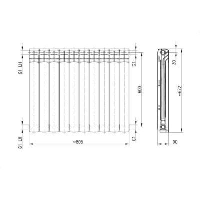 Radiator aluminiu G600F set 10 elemente 10829671 Radiator aluminiu G600F set 10 elemente 10829671