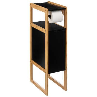 Raft baie Negru, MDF, Bambus, 33 x 20 x H 80 cm 174895b