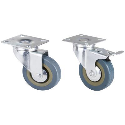 Roata pivotanta cu flansa din PVC gri pentru mobilier D:75 tip: fara frana S:35 677471 Roata pivotanta cu flansa din PVC gri pentru mobilier D:75 tip: fara frana S:35 677471