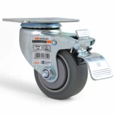 Roata pivotanta cu flansa gri cu frana 75x31-679670 Roata pivotanta cu flansa gri cu frana 75x31-679670
