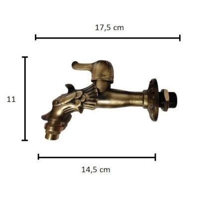 Robinet ornamental dublu serviciu Alama antichizata cu CAP armatura ceramic D:1/2 678589 Robinet ornamental dublu serviciu Alama antichizata cu CAP armatura ceramic D:1/2 678589