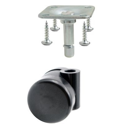 Rotila FI35mm cu placa 32X32mm negru 4BUC/SET 33509 Rotila FI35mm cu placa 32X32mm negru 4BUC/SET 33509