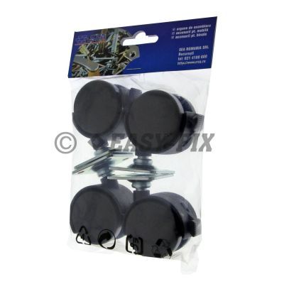 Rotila FI40 mm cu placa 38X38 mm si blocare negru 4BUC/PUNGA cu Header 33512 Rotila FI40 mm cu placa 38X38 mm si blocare negru 4BUC/PUNGA cu Header 33512