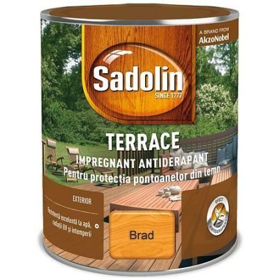 Impregnant pentru lemn Sadolin Terrace, brad, pe baza de solvent organic, exterior, 2.5 L