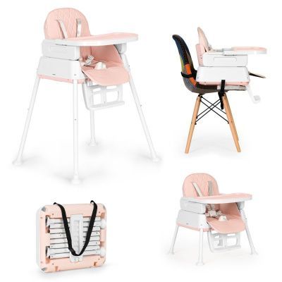 Scaun de hranire pentru bebelusi 3in1 pliabil roz HA-009 ROZ Scaun de hranire pentru bebelusi 3in1 pliabil roz HA-009 ROZ