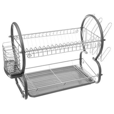 Scurator de vase cu 2 niveluri din metal cromat 146478