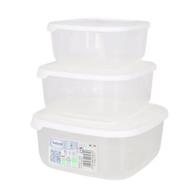 Set 3 cutii alimentare patrate capac alb T1-9040637