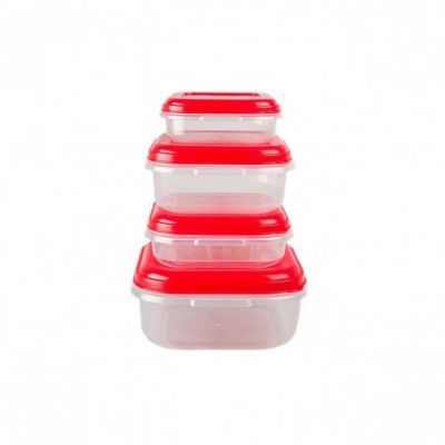 Set 4 cutii alim Fresco patrate 0.4+0.8+1+2 L R3-82143