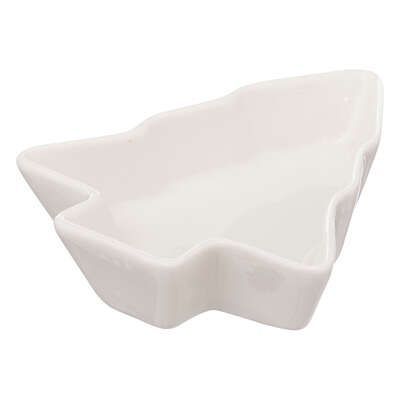 Set 6 boluri forma bradut pentru aperitive, bambus + portelan, 191163