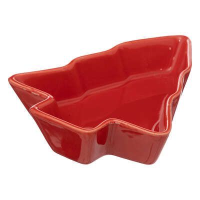 Set 6 boluri forma bradut pentru aperitive, bambus + portelan, 191163