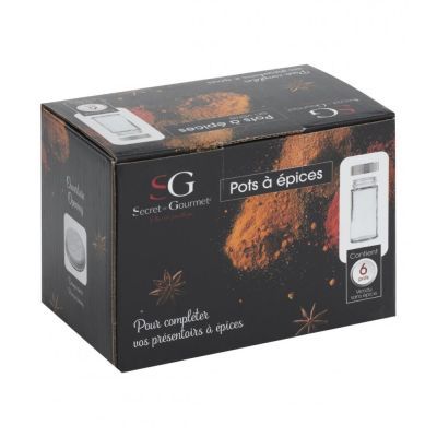 Set 6 recipiente din sticla pentru condimente 151233
