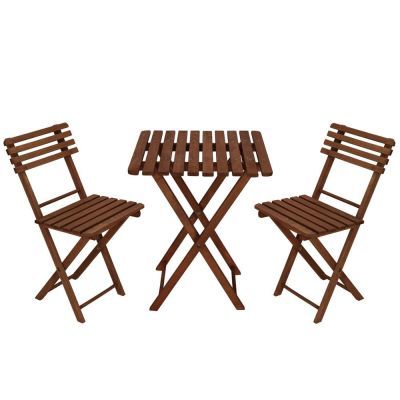 Set balcon masa+2 scaune din lemn BS001DB Set balcon masa+2 scaune din lemn BS001DB
