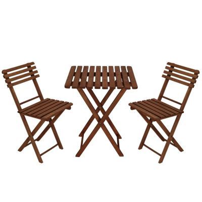 Set balcon masa+2 scaune din lemn BS001DB Set balcon masa+2 scaune din lemn BS001DB
