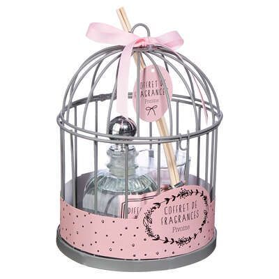 Set cadou colivie Lola lumanare / parfum / difuzor 13,5 x 19 cm 135347