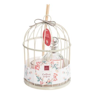Set cadou colivie Lola lumanare / parfum / difuzor 13,5 x 19 cm 135347C