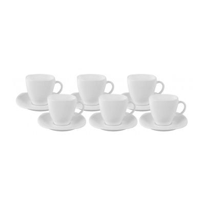 Set cesti cu farfurii din opal 210ml 12pcs FKFB210-W