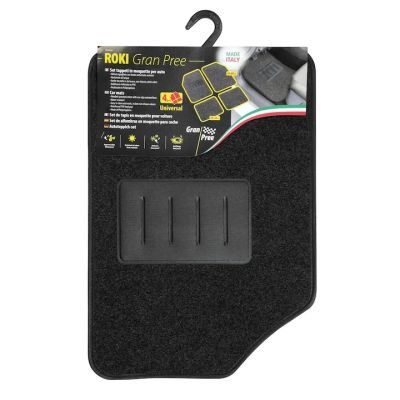 Set covorase auto universale roki gran pree mocheta negru 4 bucati IN3140