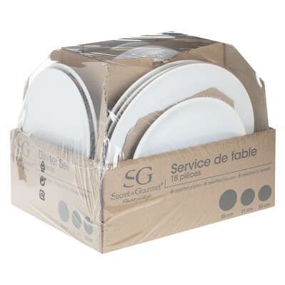 Set de 18 piese vesela pentru 6 persoane, Colorama, Alb 154520a