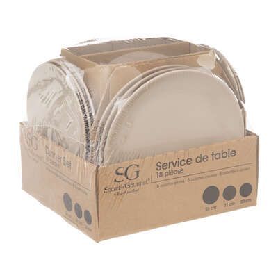 Set de 18 piese vesela pentru 6 persoane, Colorama, Taupe 154520b